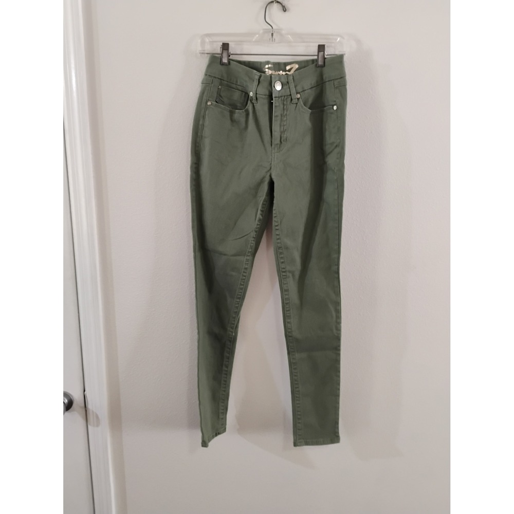 Seven7 Olive Green High Rise Skinny Jeans Womens Size 6 Stretch Denim Pants